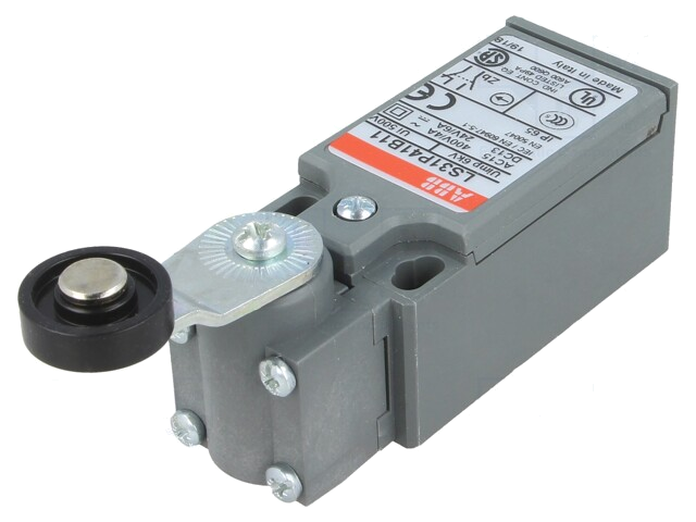 Eindschakelaar; hendel R 26,5mm, roller van kunststof Ø18mm Eindschakelaar; hendel R 26,5mm, roller van kunststof Ø18mm